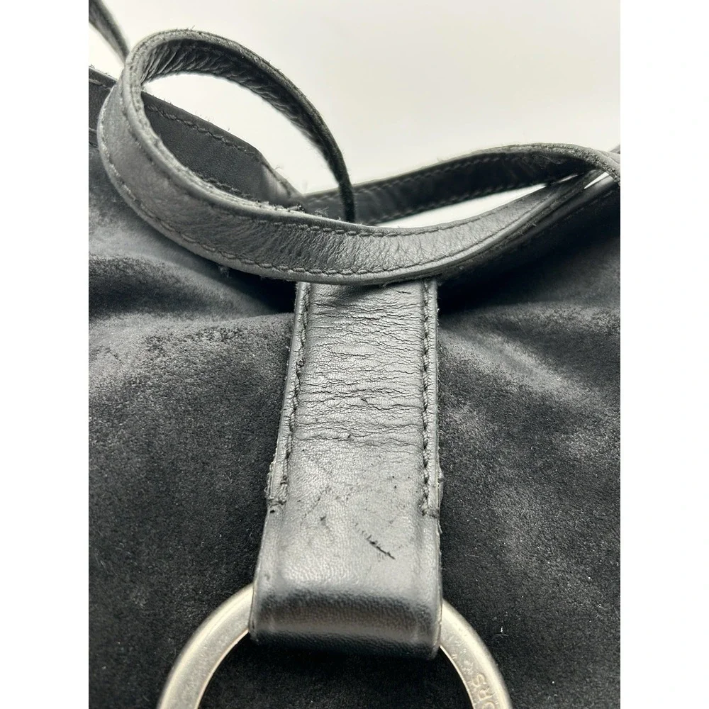 Michael Kors Quincy Large Shoulder Tote in Suede and Leather Black